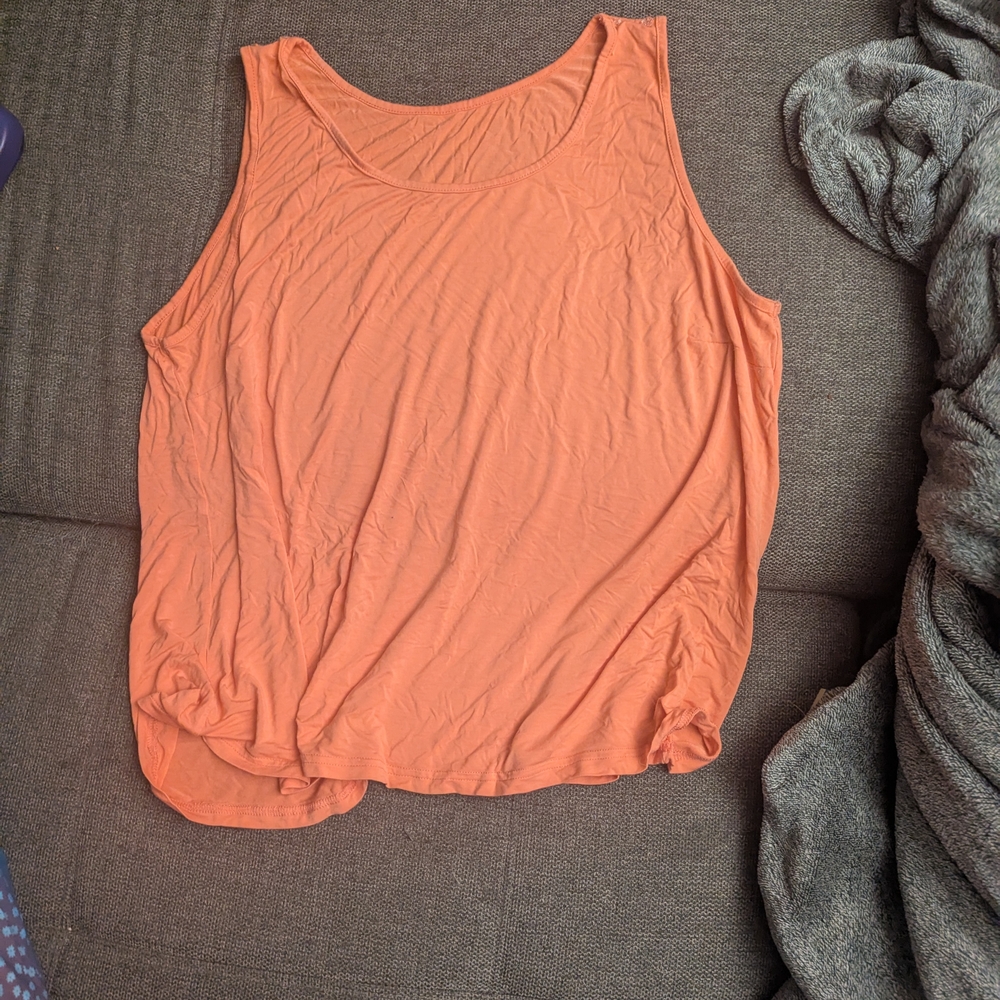 Orange Relaxed Sleeveless Tank Top - Picture 3 of 6